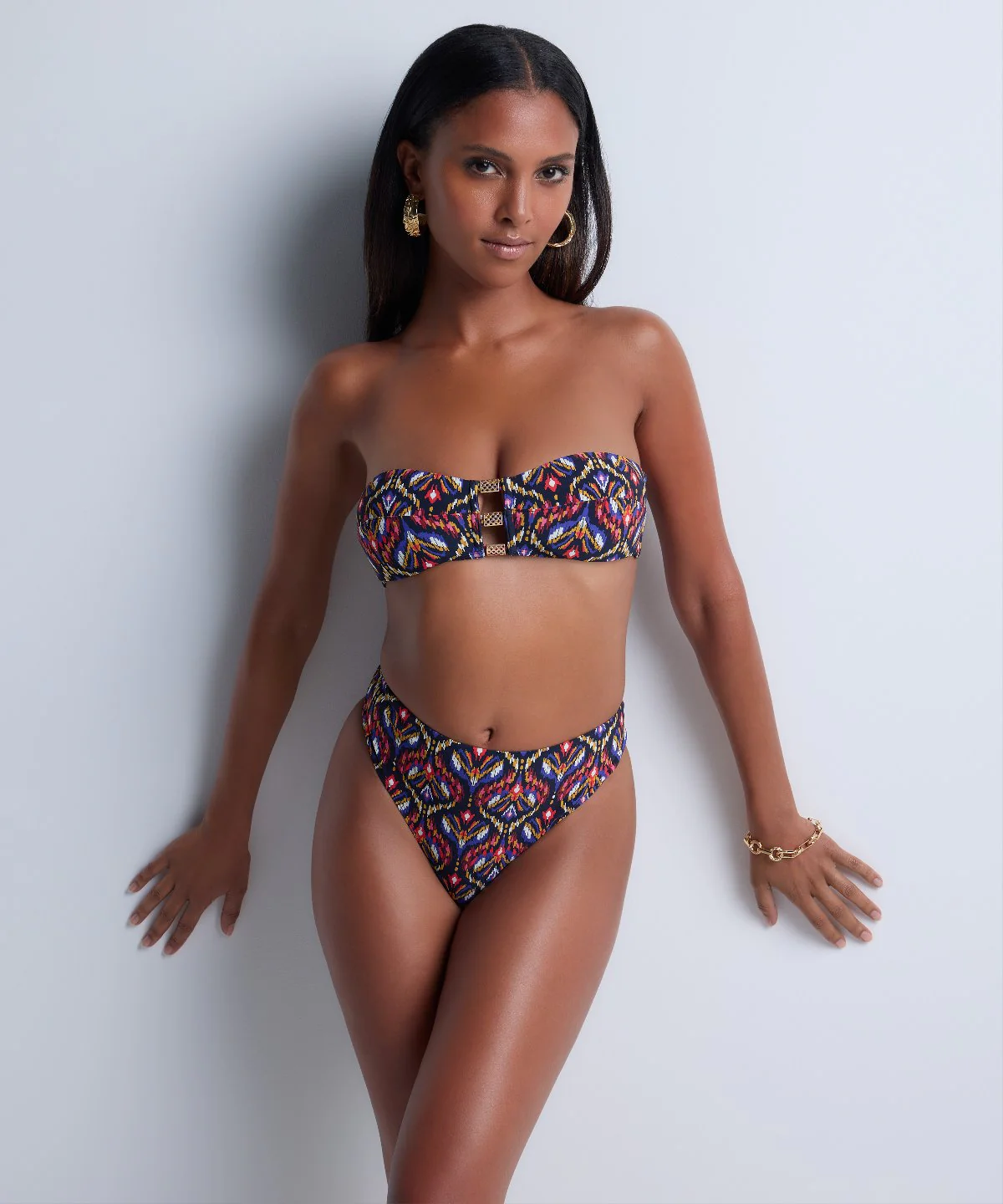 Sunkissed Allure Bas de maillot de bain taille haute Ikat - Image 4