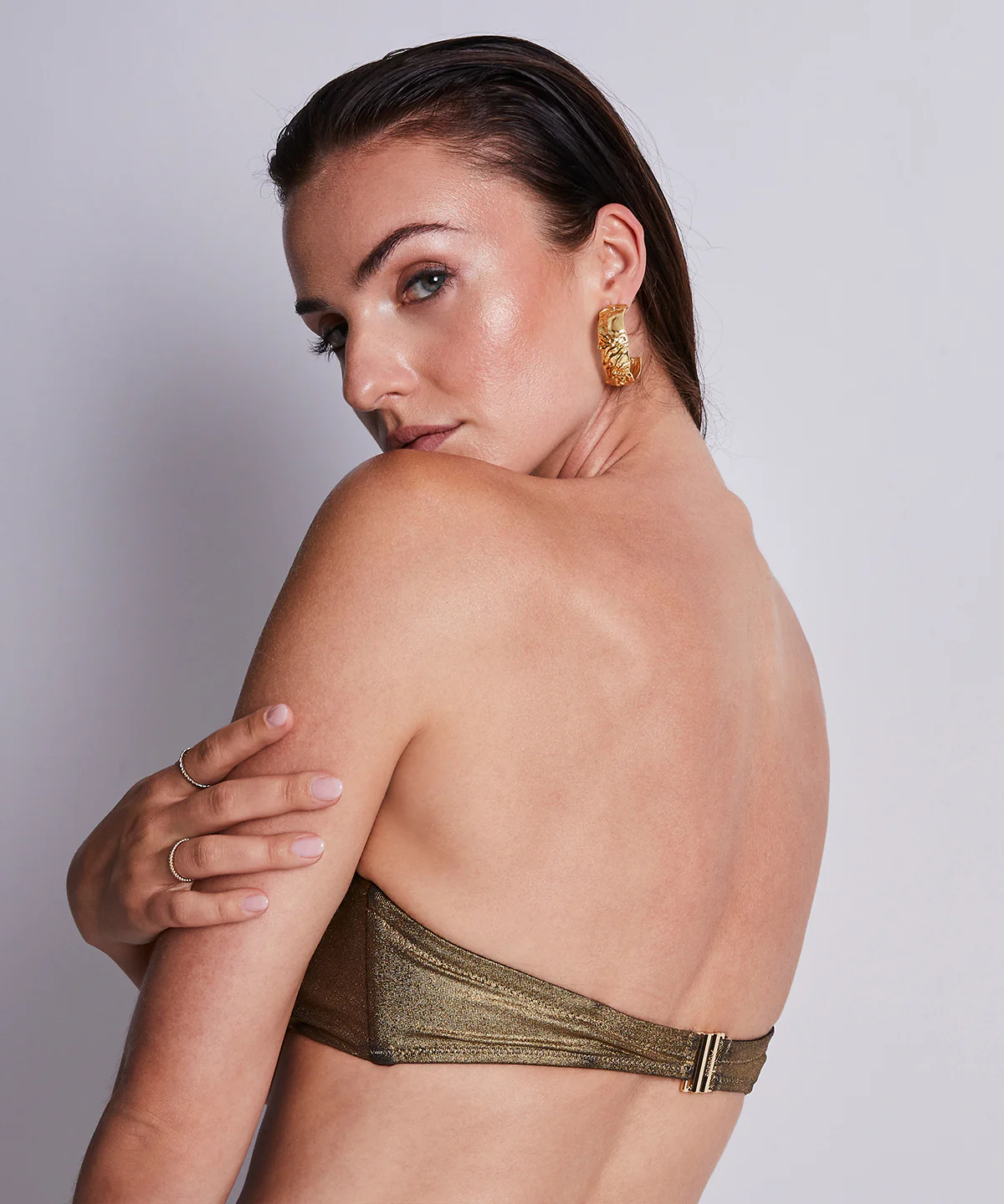 Sunlight Glow Haut de maillot de bain Bandeau coques amovibles Antique Gold - Image 6