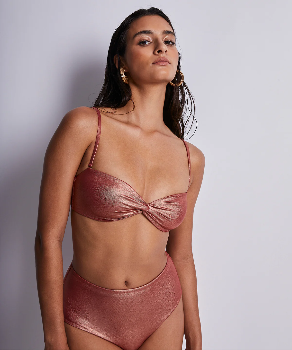 Sunlight Glow Haut de maillot de bain Bandeau coques amovibles Cuivre - Image 2