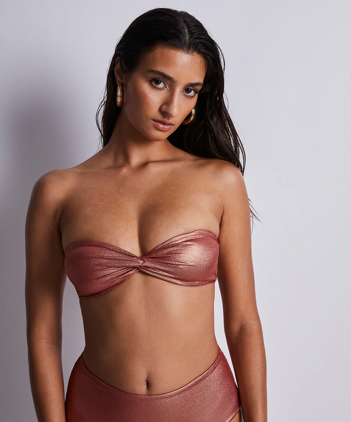 Sunlight Glow Haut de maillot de bain Bandeau coques amovibles Cuivre - Image 6
