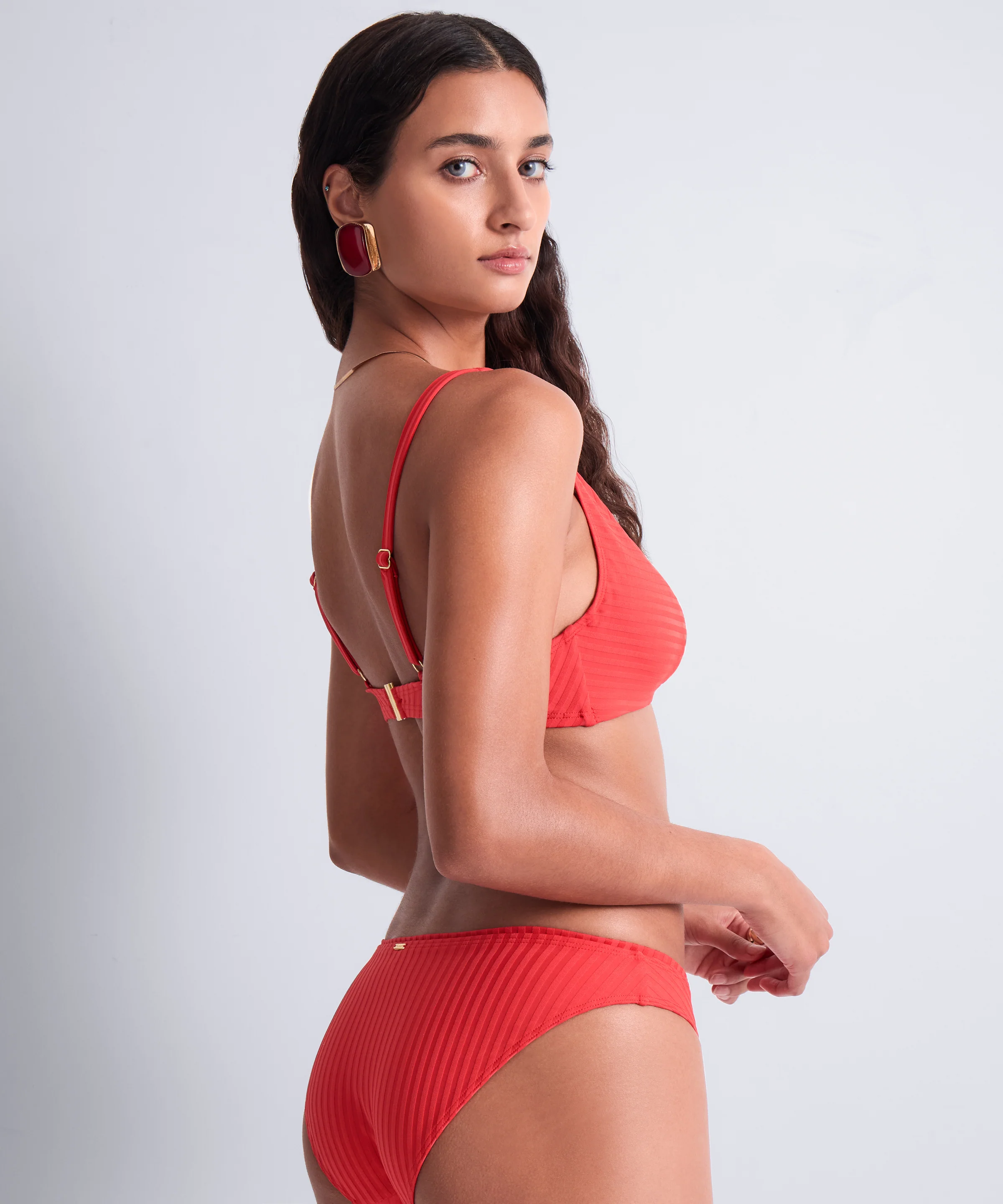 Sun Pop Haut de maillot de bain Triangle emboîtant Corail - Image 4