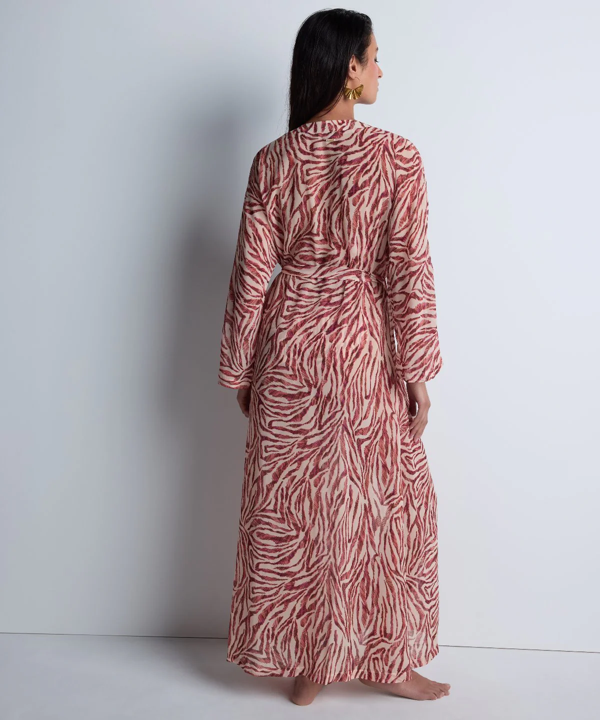 Beach Walk Kimono Pink Tiger - Image 4
